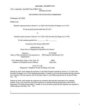 10 Q 1 Optionable10q 063012 Htm FORM 10 Q UNITED STATES