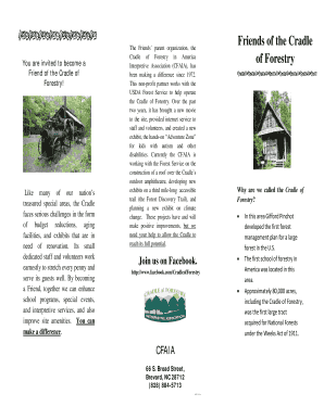 Friends Brochure Cradle of Forestry  Form