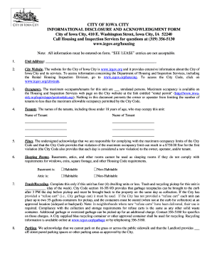 Informational Disclosure and Acknowledgement Form Icgov