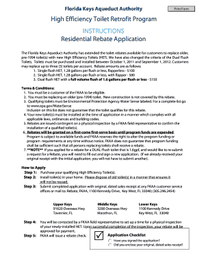 High Efficiency Toilet Retrofit Program INSTRUCTIONS Residential Rebate Application  Form