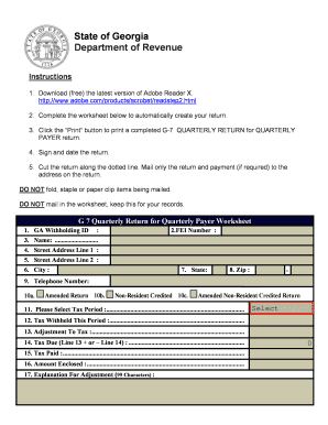 State of Georgia Department of Revenue  Form