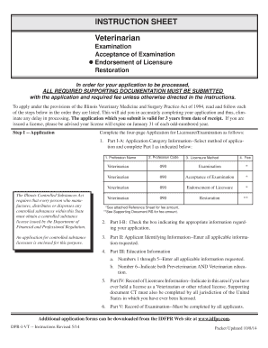 Veterinarian Illinois Department of Professional Regulation  Form