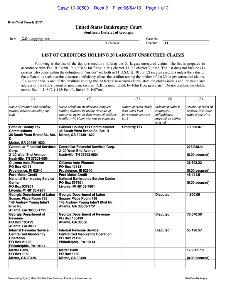 Case 10 60500  Form