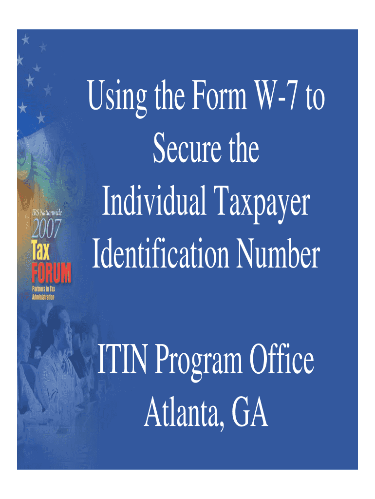 Using the Form W 7 to Secure Internal Revenue Service Irs