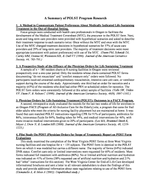 A Summary of POLST Program Research  Form