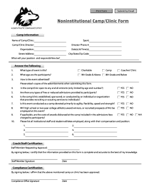 Noninstitutional CampClinic Form
