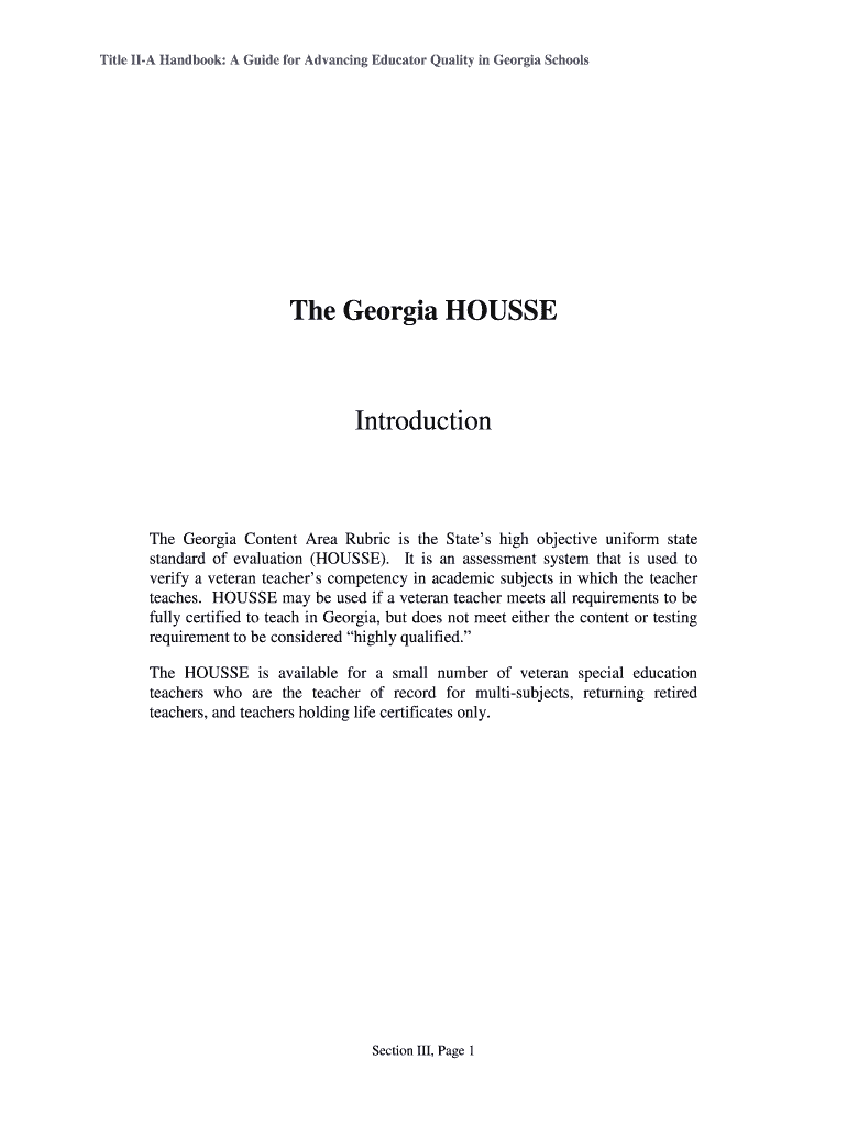 Housse Rubric Georgia Form