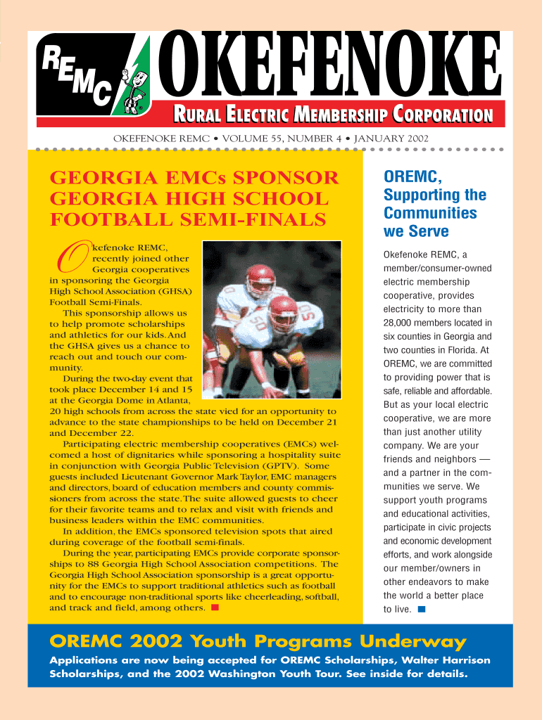 GEORGIA EMCs SPONSOR GEORGIA HIGH SCHOOL FOOTBALL  Form