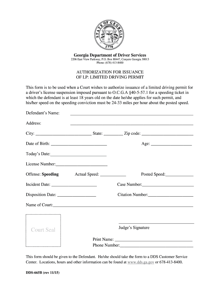  665b Form 2015