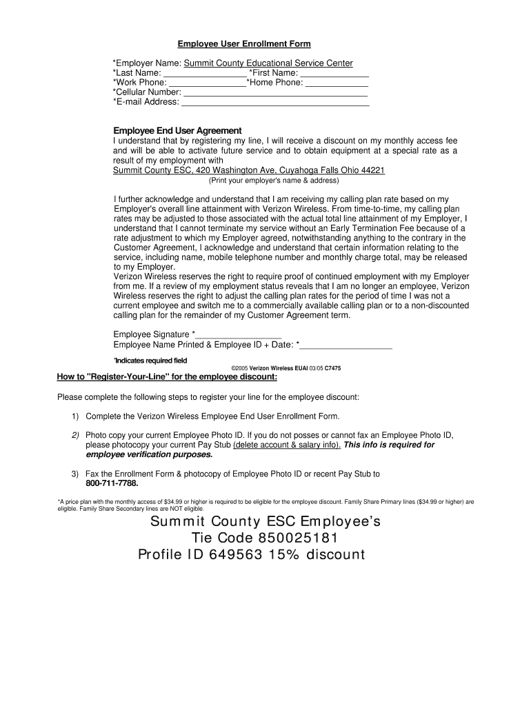 Employee User Enrollment Form Contact Information; Cybersummit