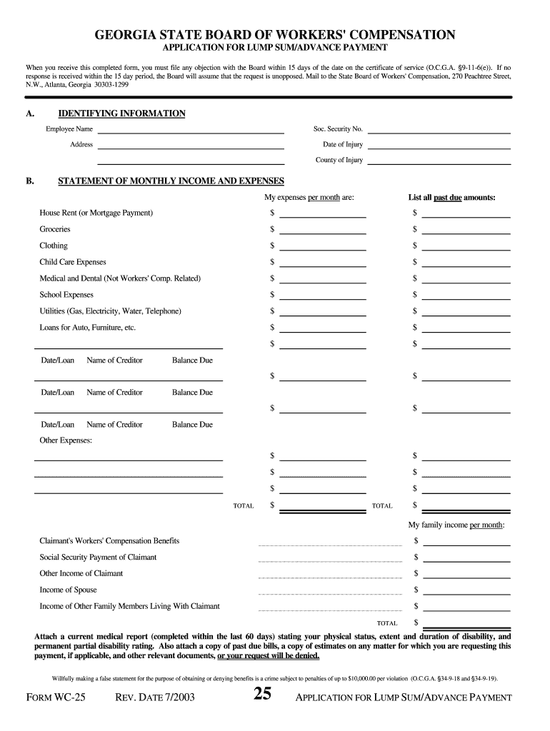 APPLICATION for LUMP SUMADVANCE PAYMENT  Form