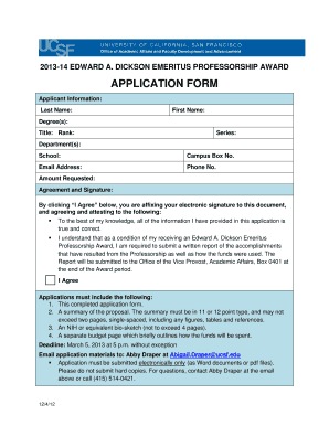 Application Form Academic Affairs