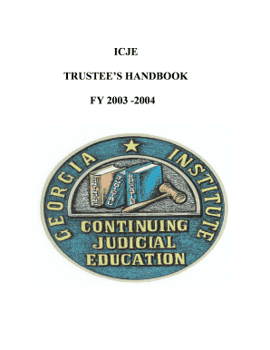 Trustee Handbook Institute of Continuing Judicial Education Icje Uga  Form