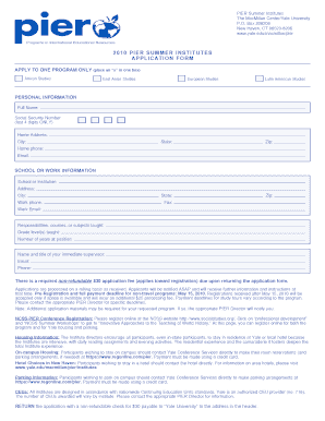 Yale University Application PDF  Form