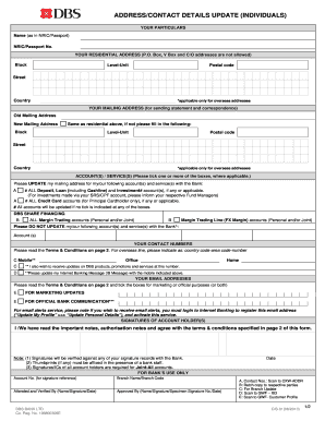 Addresscontact Details Update Dbs Form