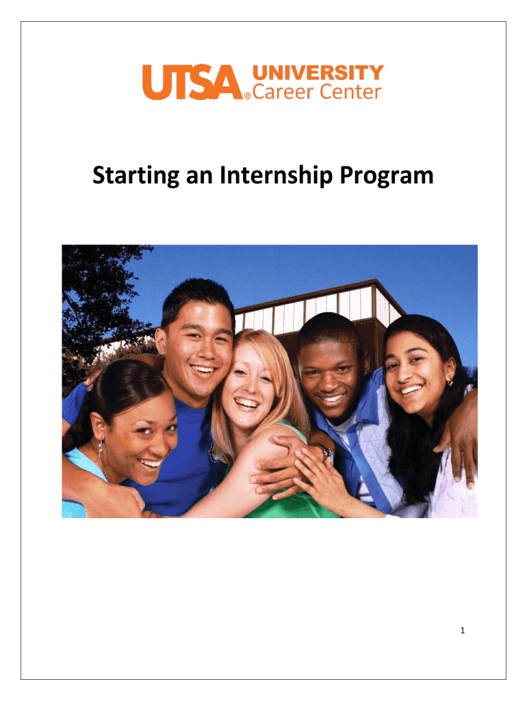 Starting an Internship Program the University of Texas at San  Form