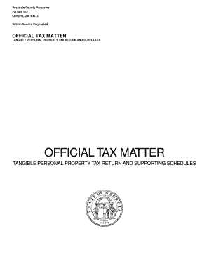 OFFICIAL TAX MATTER Rockdale County Rockdalecounty  Form