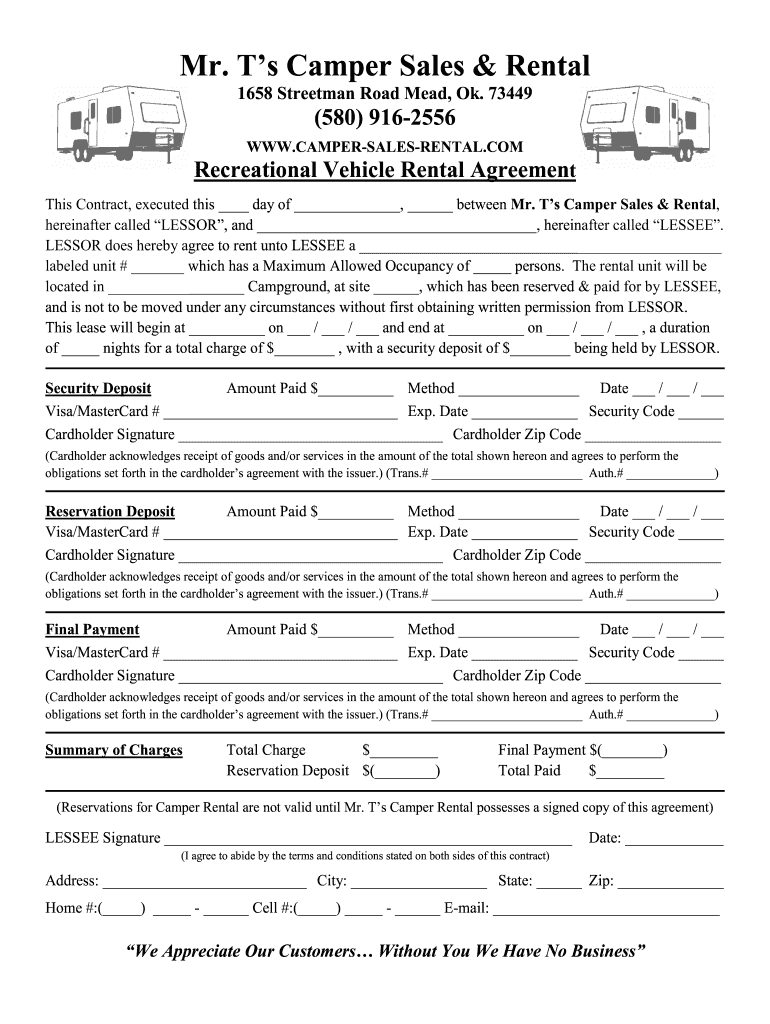 Trailer Rental Contract Template Fill Out and Sign Printable PDF