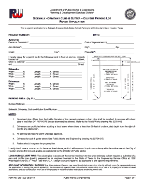 CE1023 Sidewalk Permit Applicationcopy DOC Documents Publicworks Houstontx  Form