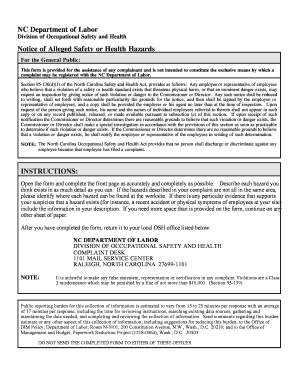 North Carolina Separation Notice Form