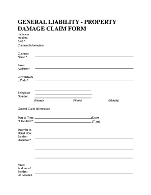 General Liability Property Damage Claim Form City of Chicago Cityofchicago