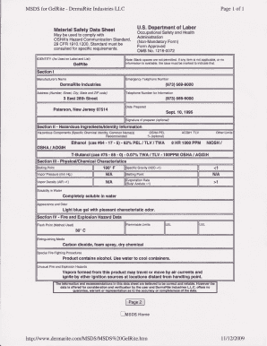 Gel Rite Hand Sanitizer Sds  Form