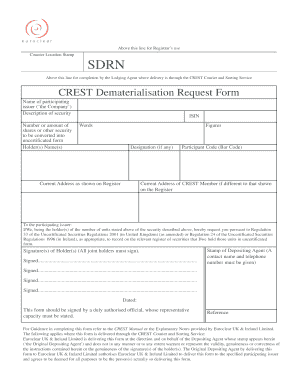 Crest Dematerialisation Form