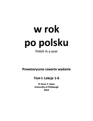 First Year Polish Oscar Swan PDF  Form