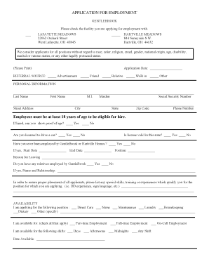 Gentlebrook West Lafayette Ohio  Form