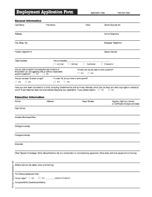 Selectform Employment Application