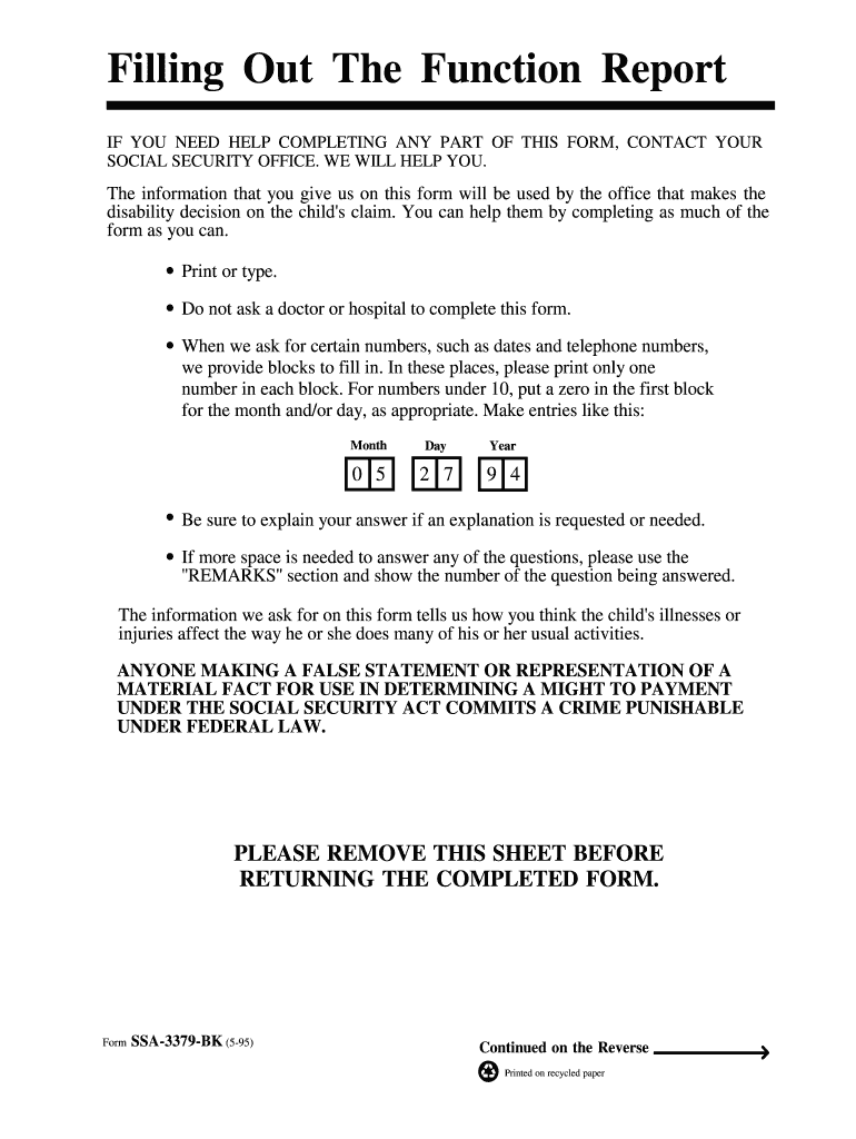  Ssa 3379  Form 1995