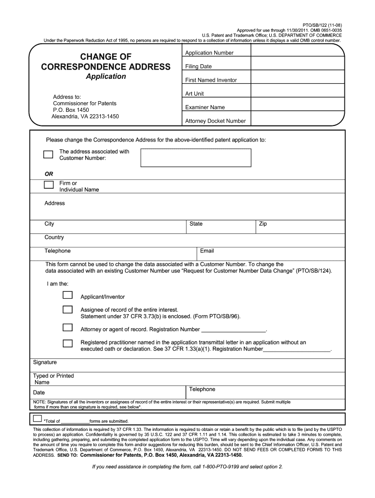 Pto Sb 122  Form