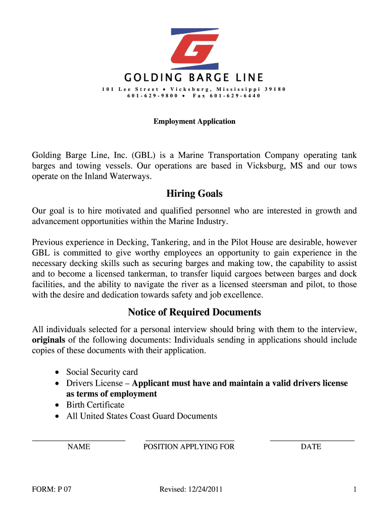  Golding Barge Line Application 2011-2024