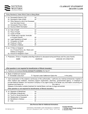 National Western Life Insurance Claim Form