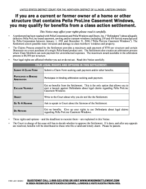 Pella Lawsuit  Form