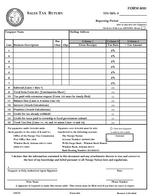 Navajo Nation Form 600