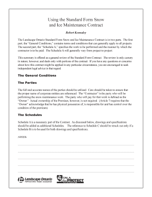 Landscape Ontario Snow Contract  Form