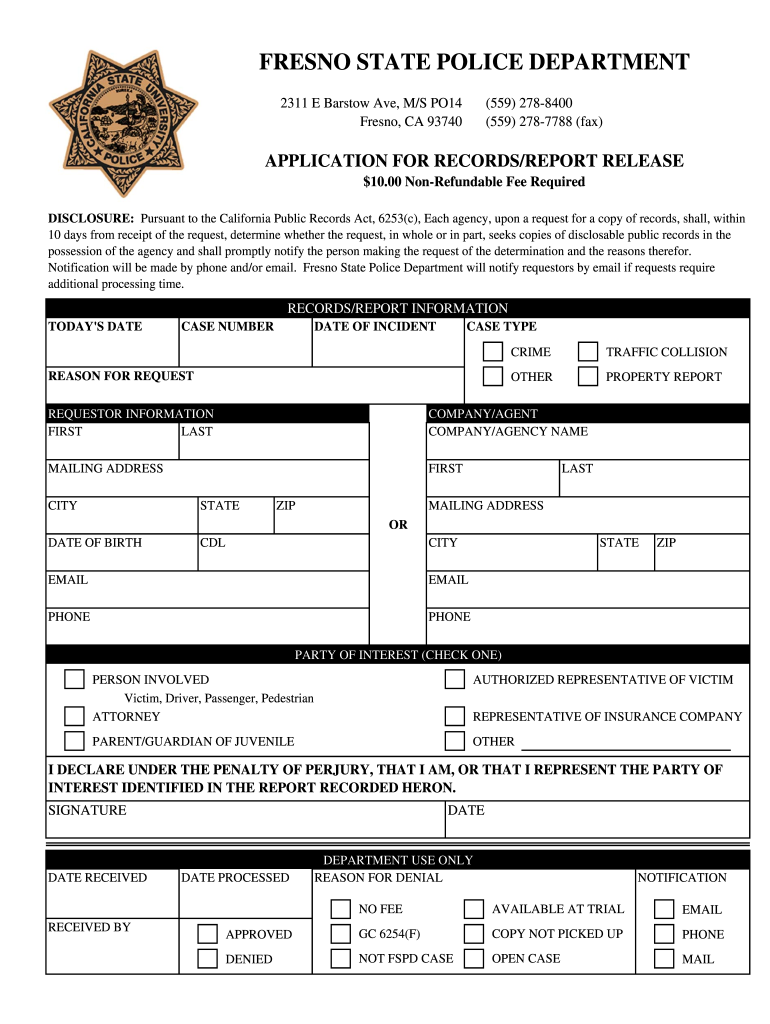 Fillable Police Report Template  Form