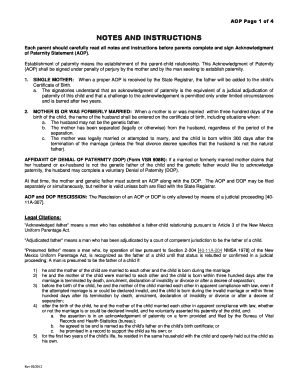 Nm Acknoledgement of Paterinty PDF Form