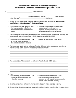 California Probate Form 13100 Printable