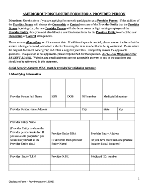 Amerigroup Disclosure Form