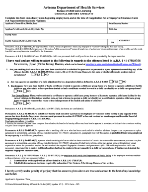 Criminal History Affidavit  Form