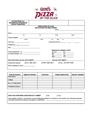 Genos Application  Form