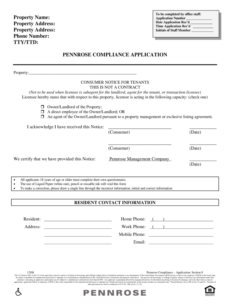  Pennrose Application 2008-2024