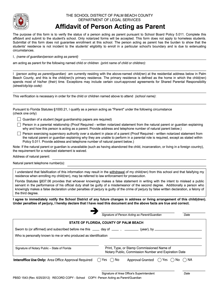 Get and Sign Affidavit Fora Parent to Release Their Child as an Adult 2012-2022 Form