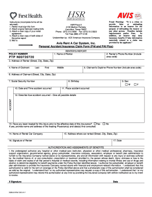 Avis Rental Agreement PDF  Form