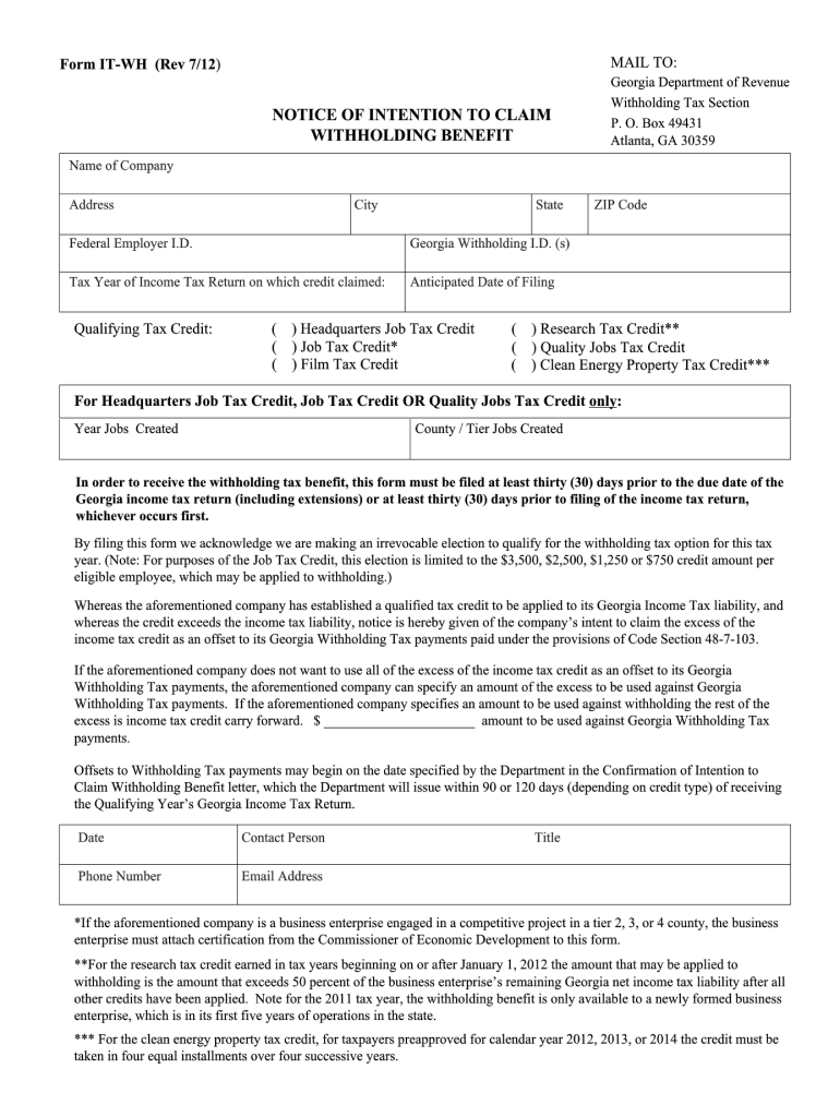  Ga Department of Revenue Form 530 2012