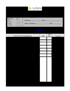 Fire Inspection Checklist  Form