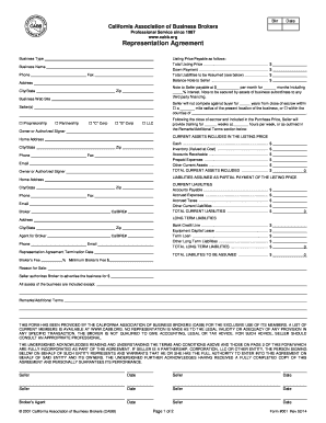 Representation Agreement California Association of Business Login Cabb  Form