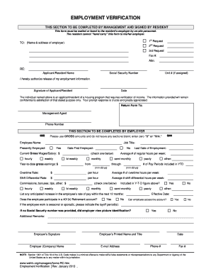 Employment Verification Form